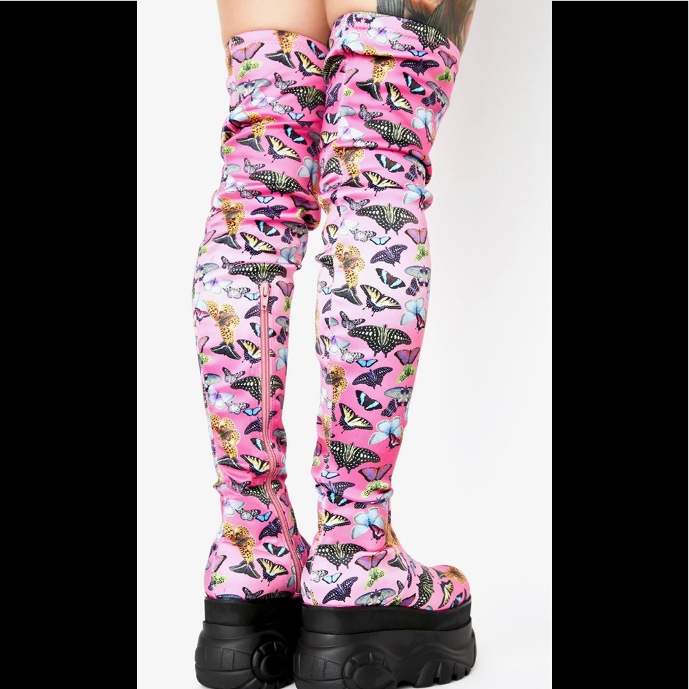 Dolls Kill Club Exx Lovebug Thigh High Boots - Picture 6 of 7